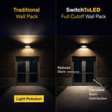 40W LED Full Cutoff Wall Pack Light – 5200 Lumens 5000K Daylight, 120-277V 0-10V Dimmable Outdoor Security Fixture, IP65 Waterproof Bronze Housing, Commercial Exterior Lighting, 175W Metal Halide Equivalent