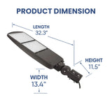 300W LED Shoebox Area Light – 5700K, UL & DLC Listed, IP65 Waterproof, 39,000 Lumens, 5-Year Warranty