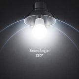 LED A19 Bulb, 9W (60W Incandescent Equivalent), 750 Lumens, 5000K Daylight White, E26 Medium Base, 220° Wide Beam, UL Damp Rated, Frosted, Energy Efficient, 10,000 Hour Lifespan