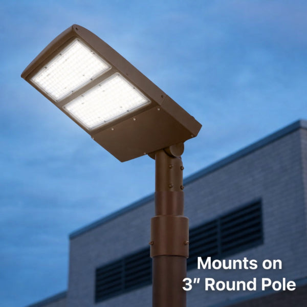 3" Pole for Led Shoebox Led Area Light application at switchtoled.com