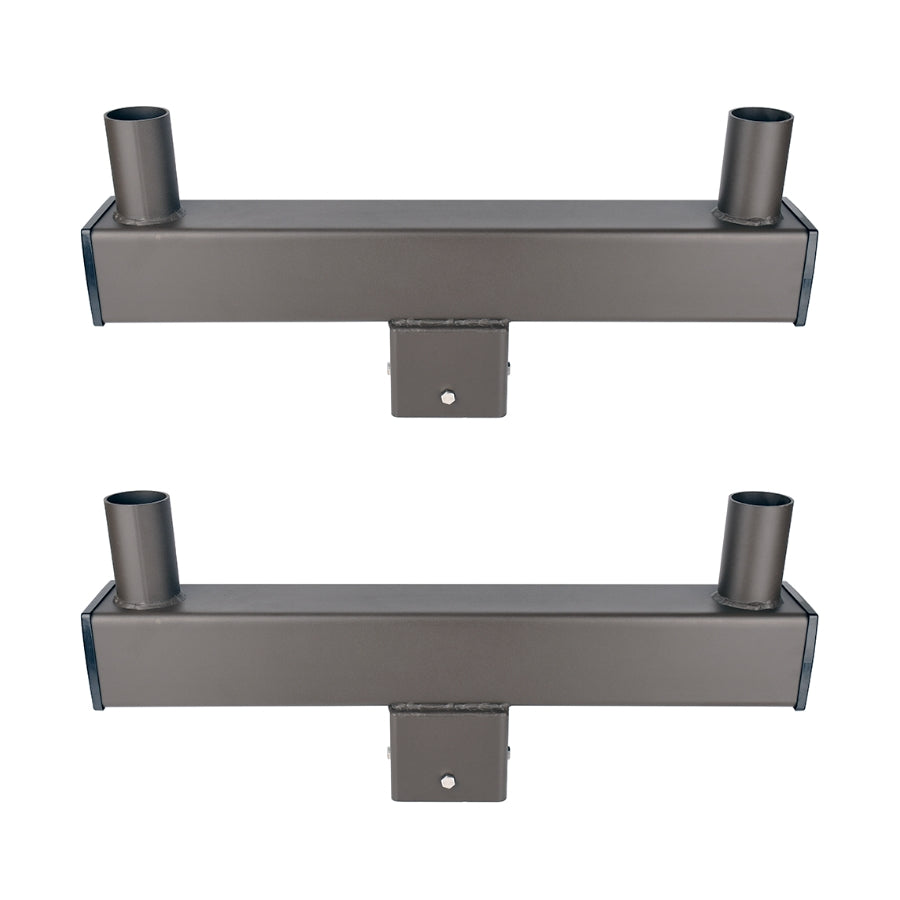 Light Fixture Mounting Bracket - Slip Fitter Tenon Adapter for 2 Lights 3/8", Street & Parking Lot Area Lights Bullhorn Mount