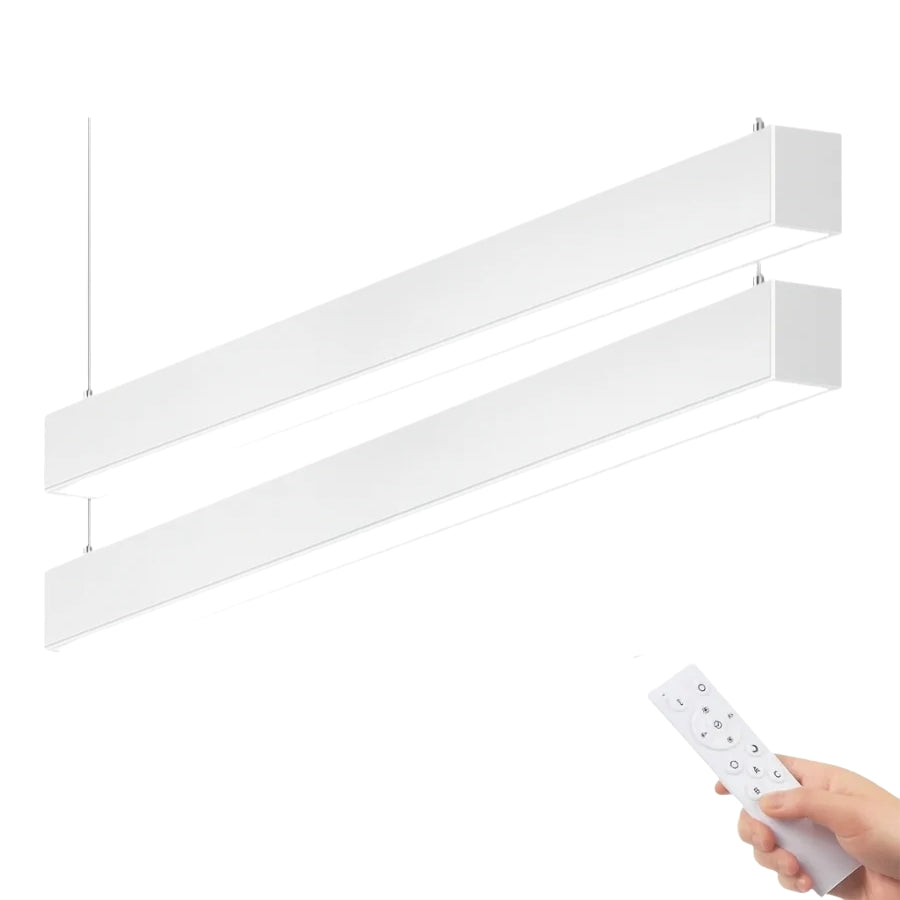 White LED strip light with remote control on a white background at switchtoled.
