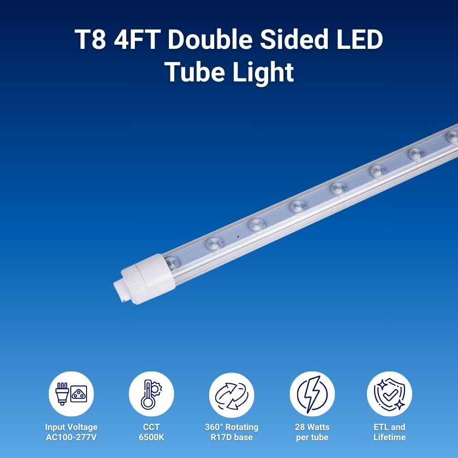 4FT LED Shop Lights 28W – SwitchToLED T8 Double sided 