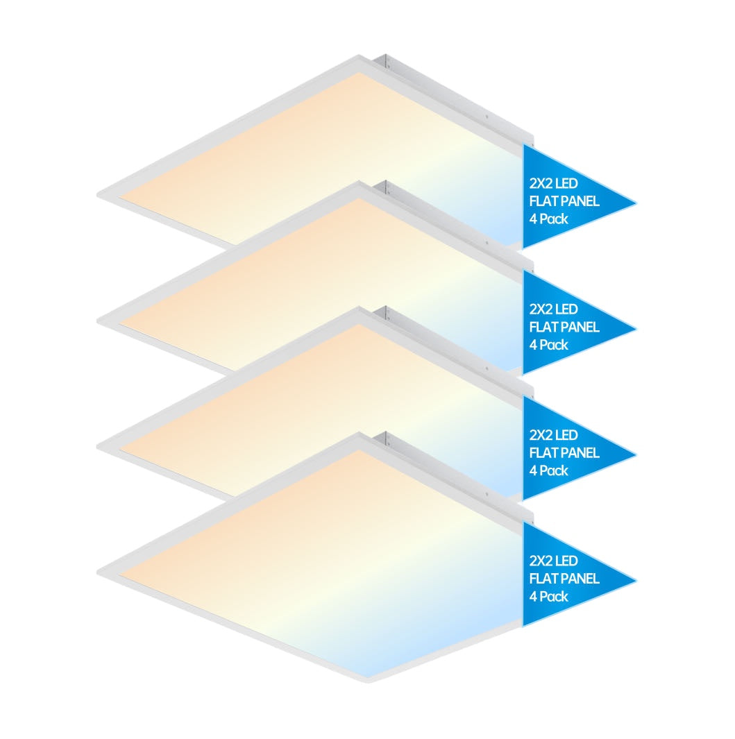 2x2 FT LED Light Flat Panel, 20/25/30/35/40W, 5 Color Temps 3K/3.5K/4K/5K/6.5K,  Dimmable Recessed Drop Ceiling Lights, 2500-5000 Lumens, Lay in Fixture for Office, 120-277V, ETL DLC