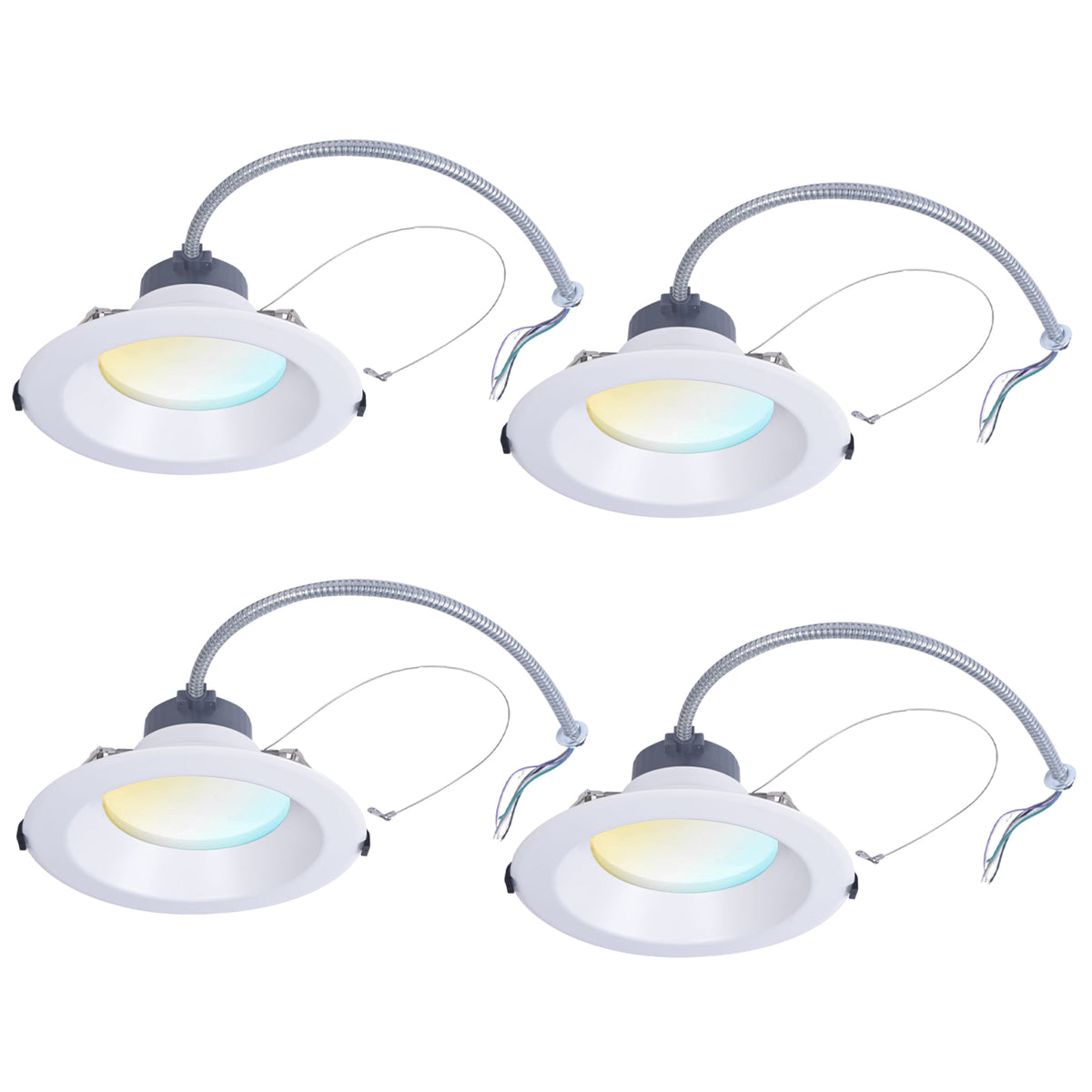 Recessed LED Lighting, 8 inch, Commercial Recessed Downlights, brightness 2400lms, Wattage Adjustable 12/20/30W, 0-10V Dimmable Ceiling Light Fixture, 5 CCT 2700K-5000K, 120-277V IC Rated UL & Energy Star