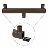Light Fixture Mounting Bracket - Slip Fitter Tenon Adapter for 2 Lights 3/8 Inch, Street & Parking Lot Area Lights Bullhorn Mount