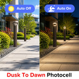 24W LED Bollard Light – Selectable 14W/19W/24W, 3CCT Adjustable 3000K–5700K, 3600LM High Output, IP65 Waterproof Aluminum Body, UL ETL DLC Certified Commercial Outdoor Pathway & Landscape Lighting – 5-Year Warranty
