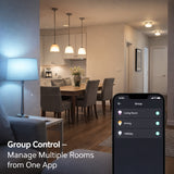 Smart RGB Color-Changing LED Light Bulb, 60W Equivalent, 800 Lumens, 9W E26 Base, 2700K–6500K Tunable White, 16 Million Colors, WiFi App & Voice Control, Works with Alexa & Google Home, Timer & Group Control