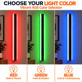 32 Inch RGB Slim Linear LED Wall Light, Smart Color-Changing Black Wall Sconce with LotusLamp X App Control, Red Green Blue Multicolor Ambient Lighting, Modern Vertical LED Wall Lamp for Gaming Room, Bedroom, Living Room and Restaurant