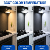 21 Inch Commercial LED Under Cabinet Light Hardwired, 720 Lumens, 3CCT Selectable 3000K/4000K/5000K, High CRI, Dimmable, Linkable Low Profile Light Bar with ON/Off Switch for Office, Retail, Hospitality & Workstations
