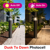 24W Modern Angled LED Bollard Light – Selectable 14W/19W/24W, 3000K–5700K 3CCT Adjustable, 3600LM High Brightness, IP65 Waterproof Aluminum Body, UL ETL DLC Certified Commercial Outdoor Pathway & Landscape Lighting – 5-Year Warranty