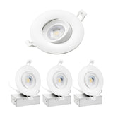 4 inch LED recessed gimbal light 12W 1080 lumens 5CCT selectable canless eyeball downlight with junction box ETL listed 4 pack at Switchtoled.com