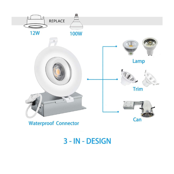 4 Inch LED Recessed Light 3-in-design