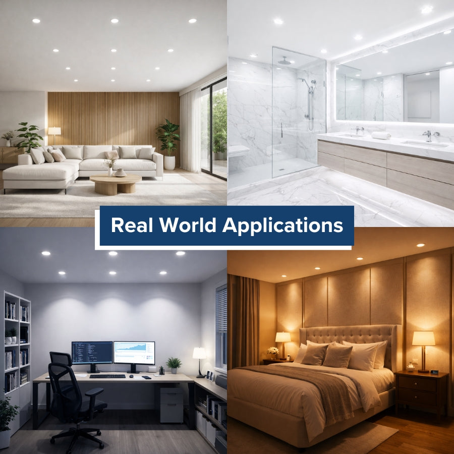 4 inch LED recessed ceiling lights used in living room bathroom bedroom and office applications