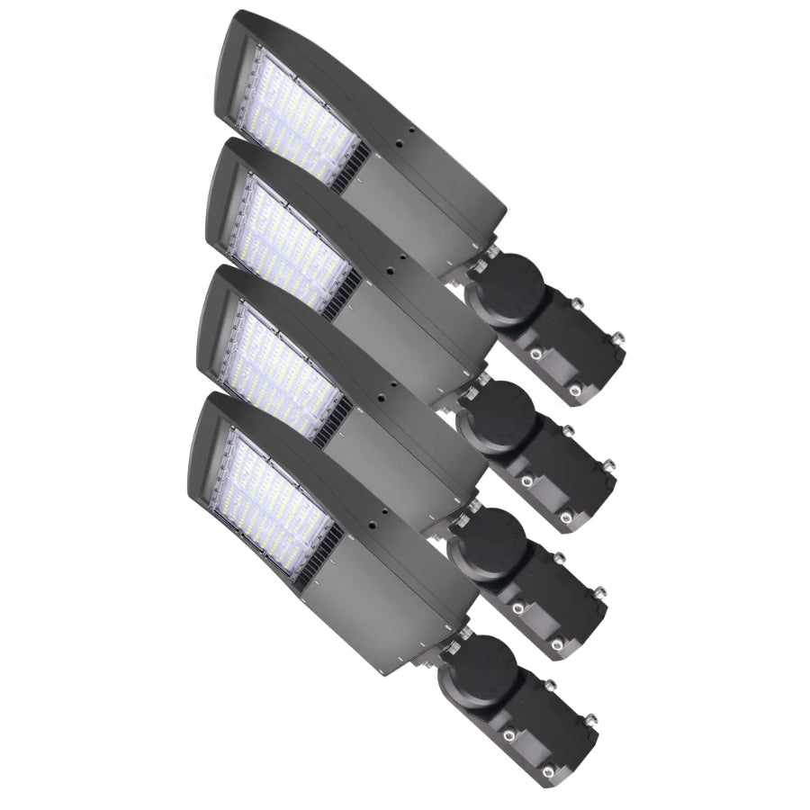 4 Pack 150W LED parking lot shoebox light at switchtoled