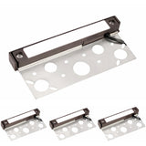7 inch LED hardscape light with bronze finish and stainless steel mounting plate for retaining walls