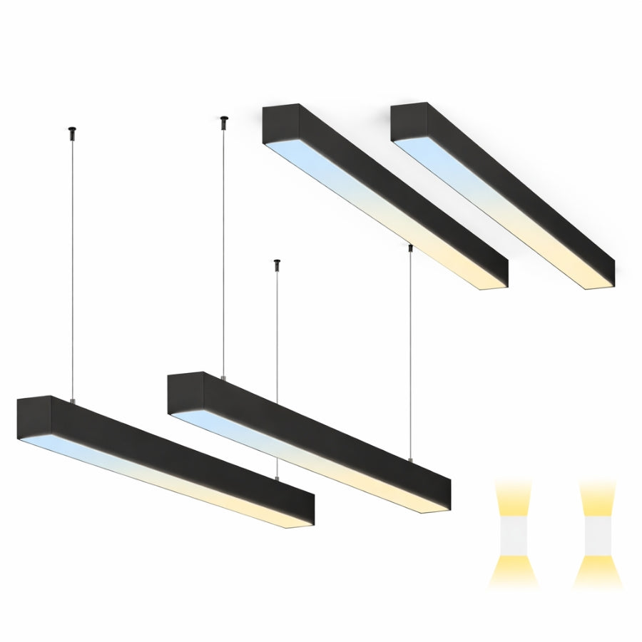 4 Pack Up & Down LED Linear Light Fixture 4FT 60W 7800LM, 0-10V Dimmable