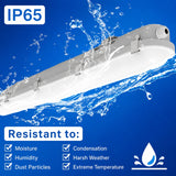 8FT LED Vapor Tight Light Fixture – 120W/110W/100W/90W Adjustable, 5CCT Selectable 3000K-6500K, IP65 Waterproof Dimmable Commercial Shop Light for Parking Garage, Warehouse, Car Wash, ETL Listed