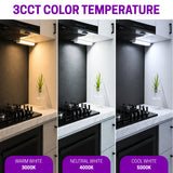 12 Inch Commercial LED Under Cabinet Light Hardwired, 400 Lumens, 3CCT Selectable 3000K/4000K/5000K, High CRI, Dimmable, Linkable Low Profile Light Bar with ON/Off Switch for Office, Retail, Hospitality & Workstations