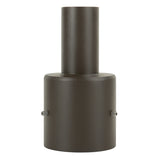 Bronze-colored cylindrical metal fitting  4 square pole tenon adapter​
on a white background
