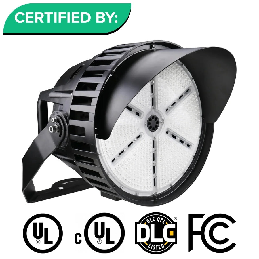 500W LED stadium flood light with UL, cUL, DLC and FCC certifications