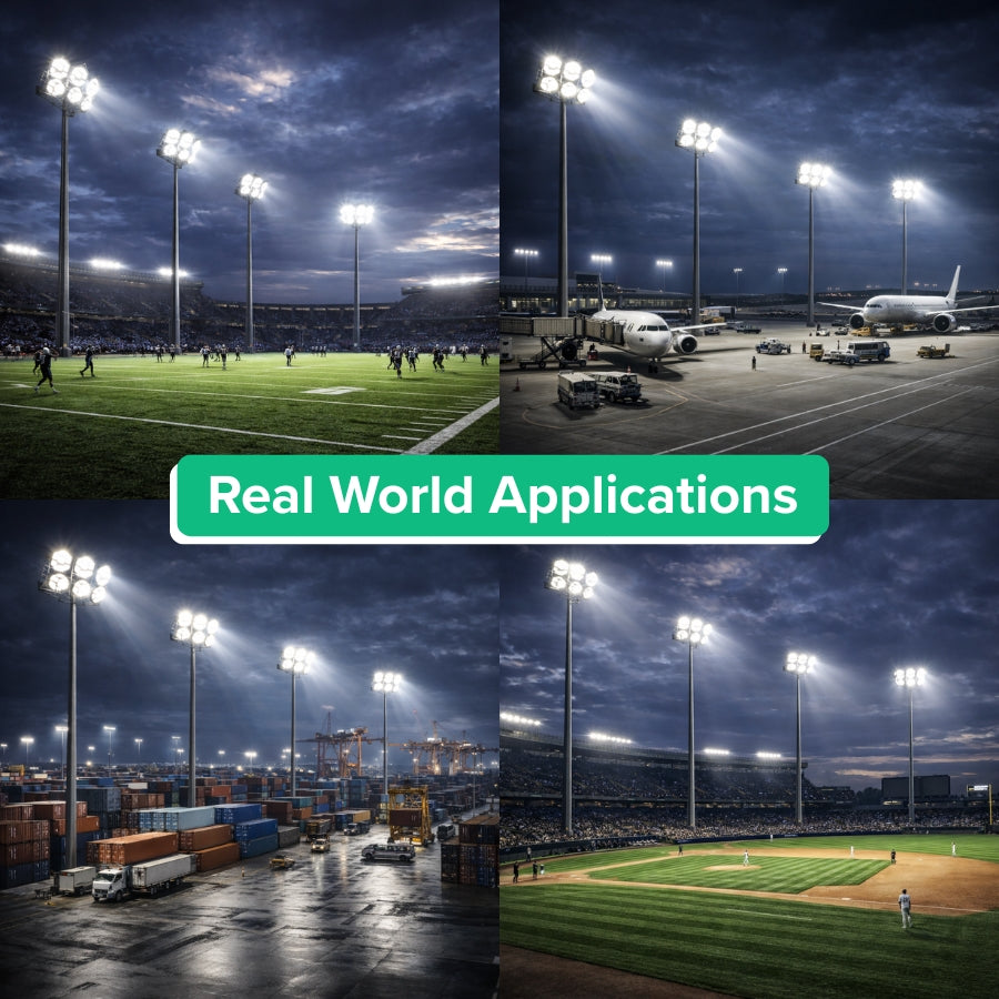 500W LED stadium light used in stadiums, airports, ports and industrial outdoor lighting applications