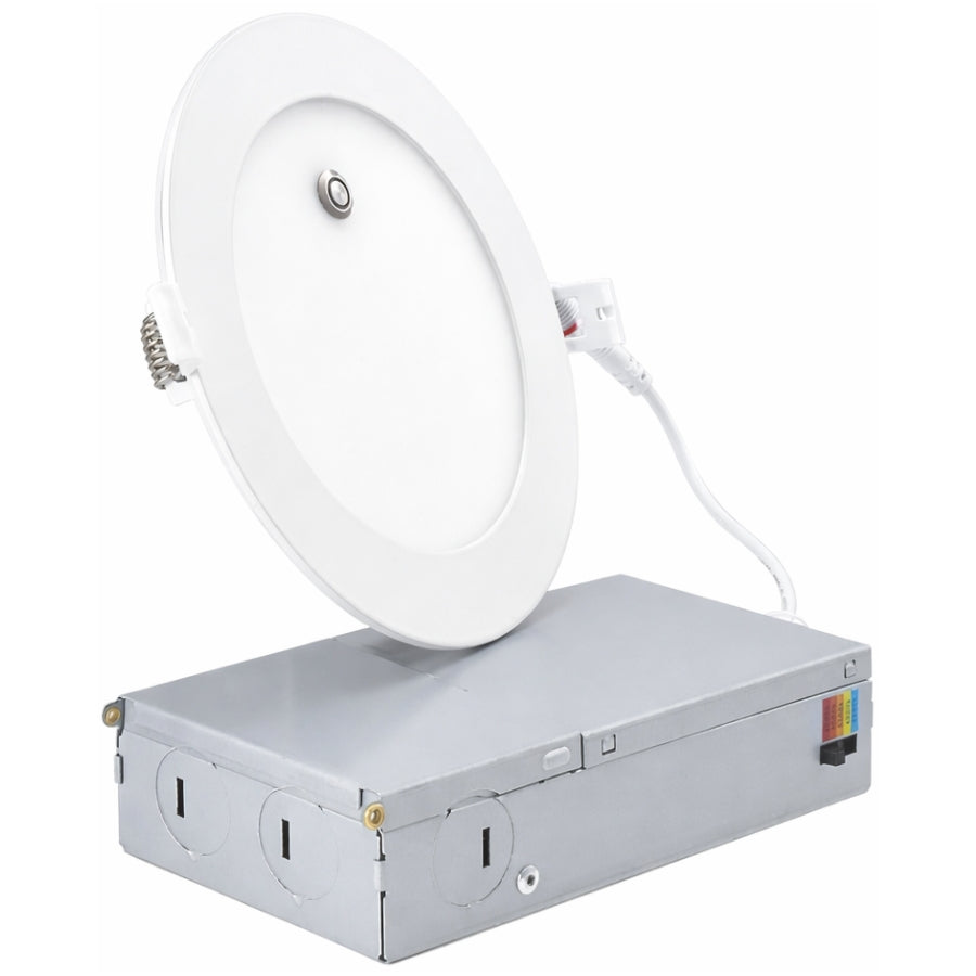 6-inch ultra-slim LED recessed downlight 1 pack with emergency battery backup and junction box