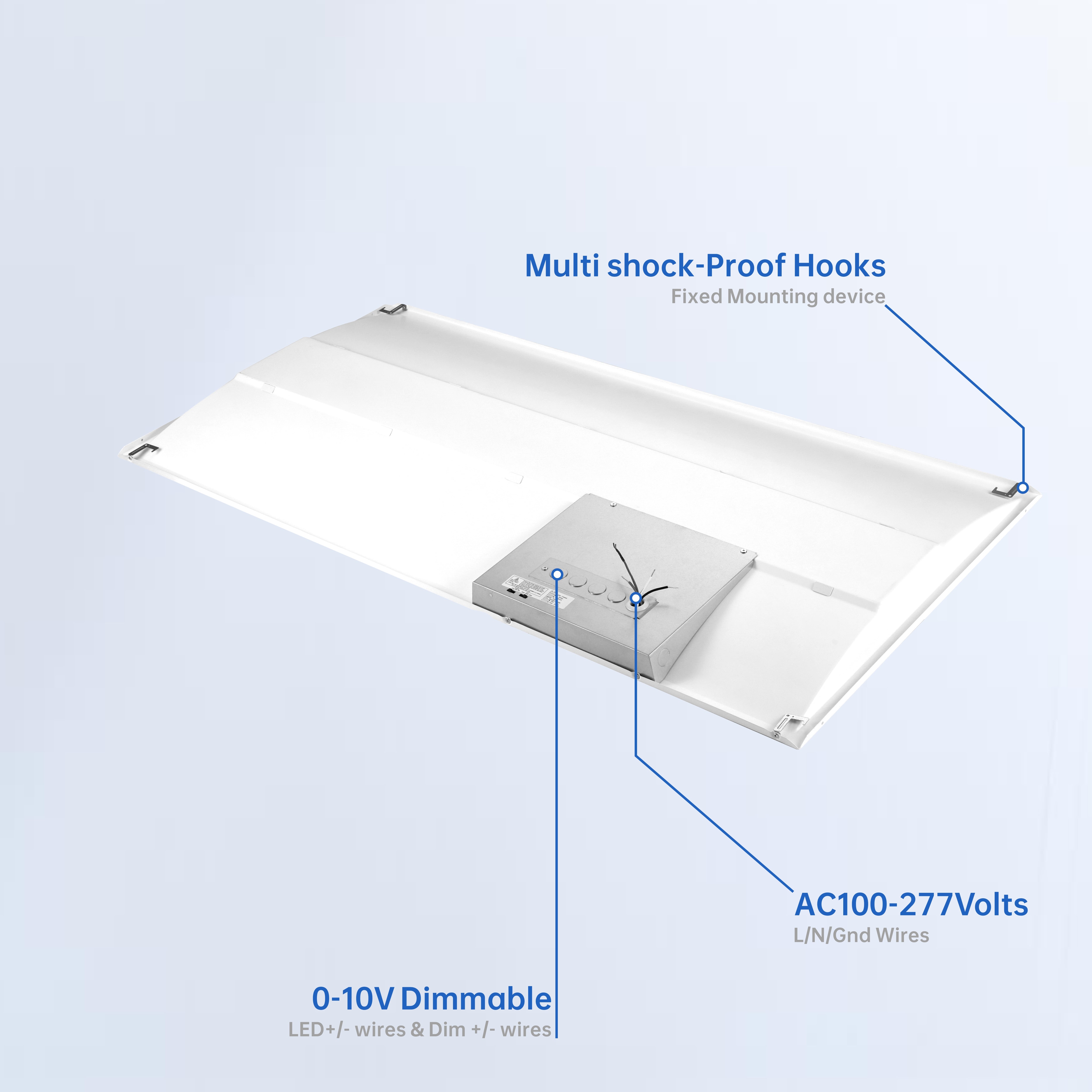 2x4 FT Center Basket LED Troffer Panel Light, 30/40/50/60/72W, 5 Color Options 3000K |3500K| 4000K | 5000K|6500K, Dimmable Drop Ceiling Lights, 3750/5000/6250/7500/9000Lumens, Damp Rated, 100-277V, DLC Premium