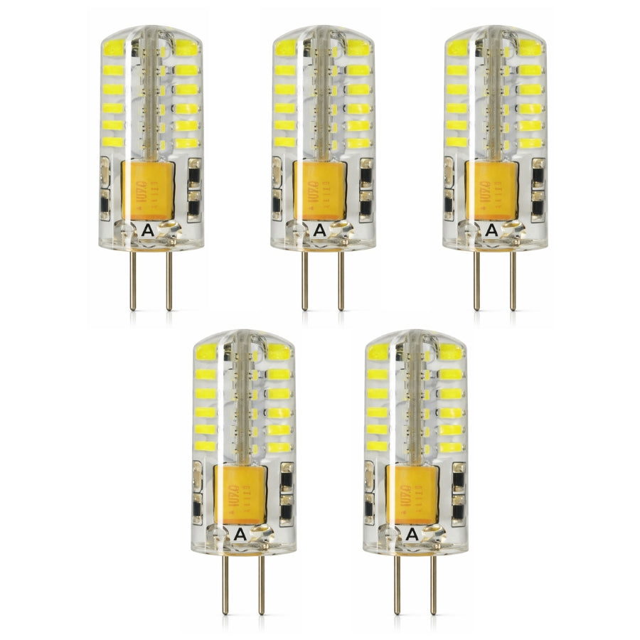 G4 LED Light Bulbs, 3W AC/DC 12V, T3 JC Bi-Pin Base, 20W Halogen Replacement, 220 Lumens, Cool White 6000K, Non-Dimmable, Landscape, RV & Under Cabinet Lighting