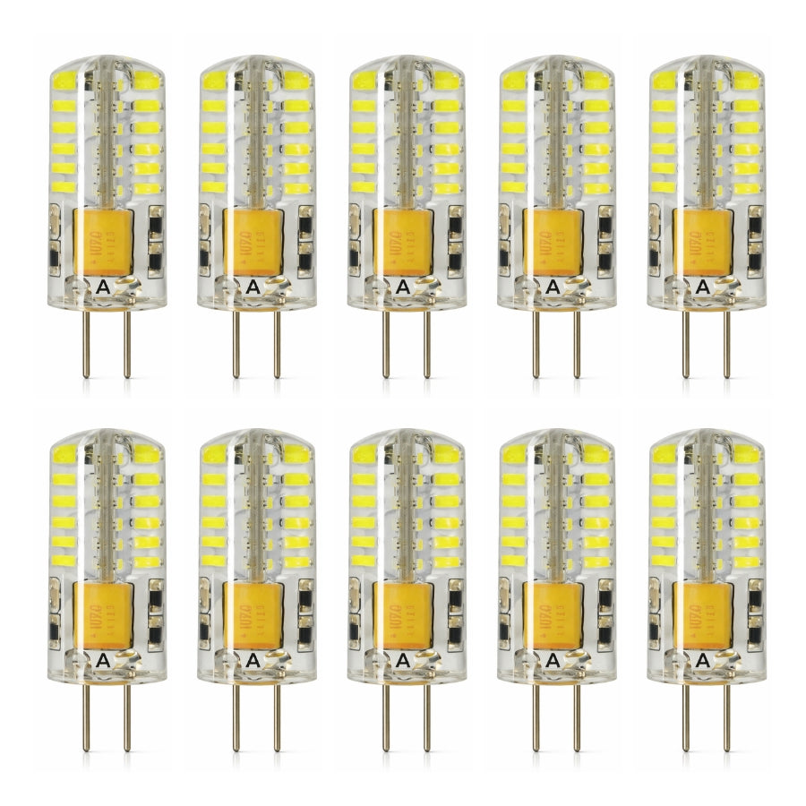G4 LED Light Bulbs, 3W AC/DC 12V, T3 JC Bi-Pin Base, 20W Halogen Replacement, 220 Lumens, Cool White 6000K, Non-Dimmable, Landscape, RV & Under Cabinet Lighting