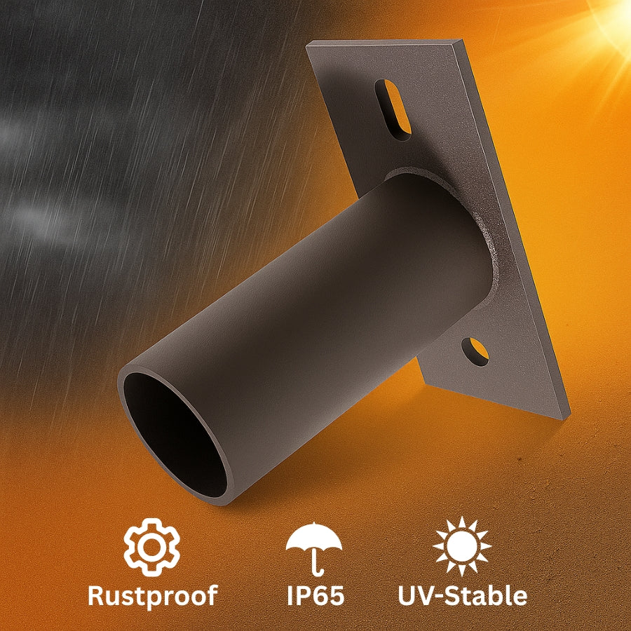 Slip Fitter Adapter Bracket with 2-3/8in O.D. Tenon, Light Fixture Mounting Bracket Rustproof Rainproof for Outdoor Parking Lot Lights, Flood Lights, Post Top Lights, Durable Steel, Dark Bronze
