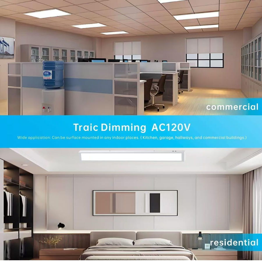 2x4 LED Flat Panel Light Surface Mount – 30W/40W/50W, 6250 Lumens, 120V, 5CCT 3000K/3500K/4000K/5000K/6500K, Dimmable Drop Ceiling Fixture for Office, Kitchen, Garage - 2 Pack