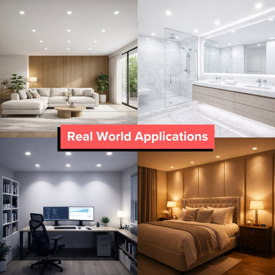 6 inch LED recessed ceiling lights used in living room bathroom bedroom and office applications
