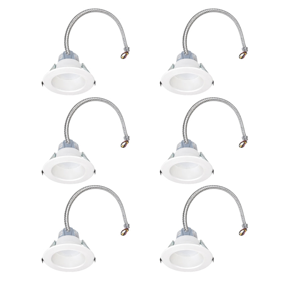 6 Pack 4 Inch Commercial LED Downlight 5.5W 8W 12W Selectable 0-10V Dimmable at SwitchToLED