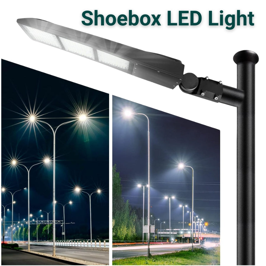 450W Outdoor LED Lights, 5000K 58500LM LED Parking Lot Light, Shoebox Light Fixture, IP65 Waterproof Area Flood Light, DLC UL Listed, 100–277V