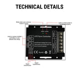 RGB LED Controller with RF Touch Remote – DC12V-24V, 3 Channel Dimmer, 432W Max Output – 10 Lighting Modes, Sync Function, Short Circuit Protection – for LED Strip Lights, Common Anode