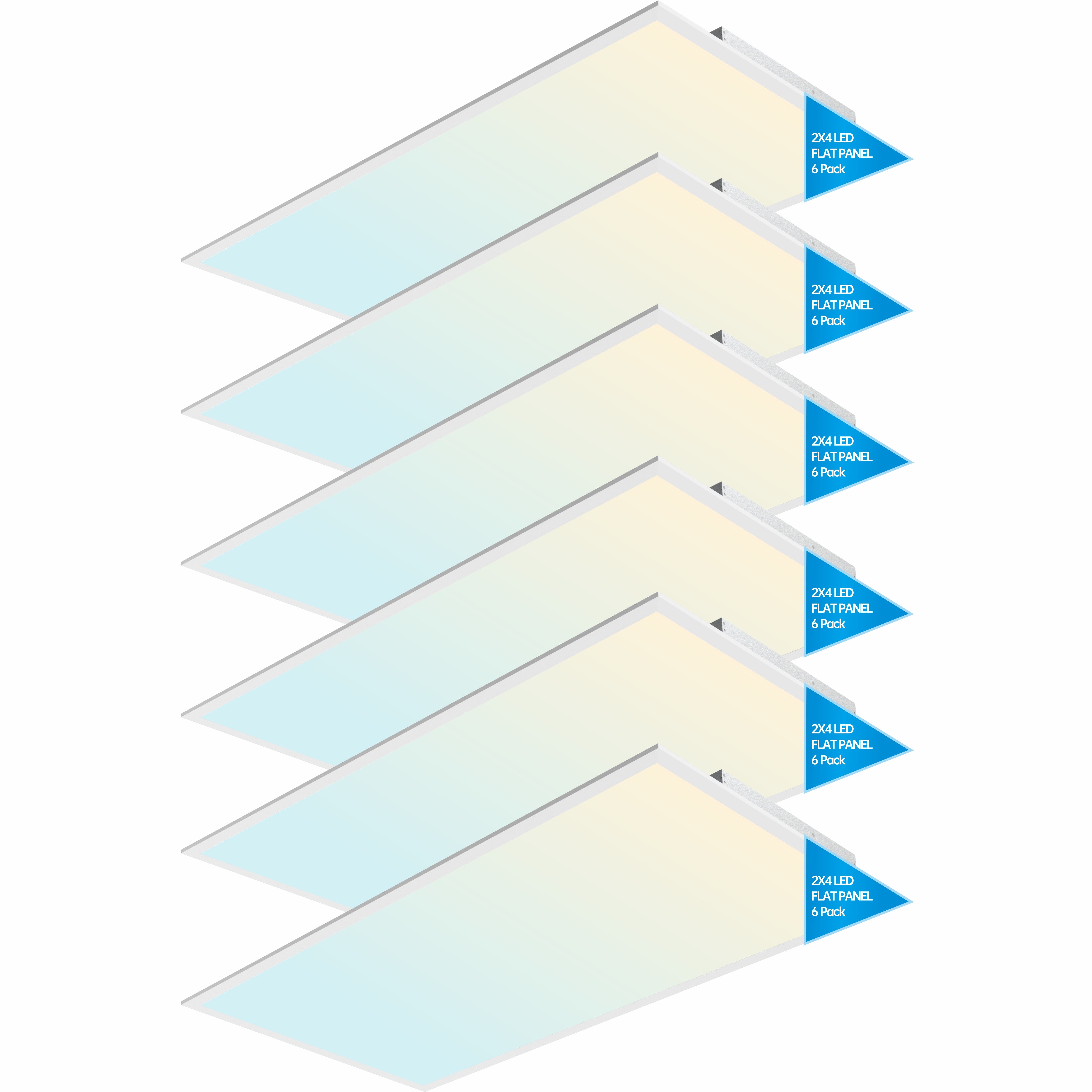 2x4 FT LED Light Flat Panel, 40-72W, 5 CCT 3K | 3.5K | 4K | 5K | 6.5K, Dimmable Recessed Drop Ceiling Lights, 3750/5000/6250/7500/9000 Lumens, Lay in Fixture for Office, 120-277V, ETL DLC