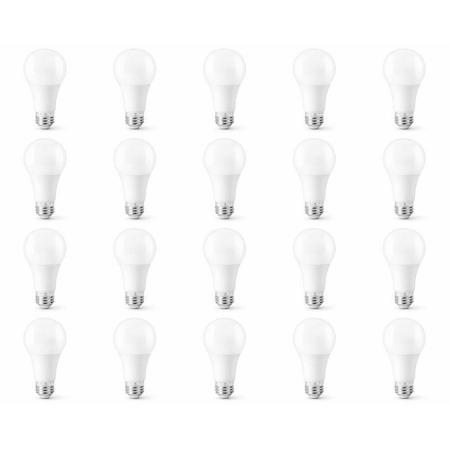 LED A19 Bulb, 9W (60W Incandescent Equivalent), 750 Lumens, 5000K Daylight White, E26 Medium Base, 220° Wide Beam, UL Damp Rated, Frosted, Energy Efficient, 10,000 Hour Lifespan