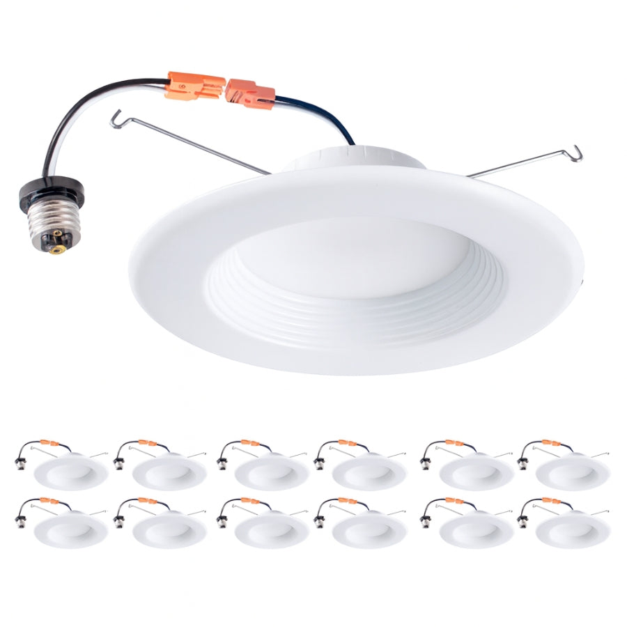 Retrofit LED Recessed Lighting 6 Inch, Downlight Can Lights for Ceiling, 1100 LM, 2700K/3000K/3500K/4000K/5000K, Dimmable, Baffle Trim, 15W = 120W, 50000 Lifetime Hours, Damp Rated ETL