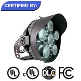 600W LED Stadium Light (Replaces 1200W–2000W Metal Halide), 78,000 Lumens 130LM/W High Output, 5000K Daylight, 38° Beam Angle Sports Flood Light, 120–277V, IP65 Waterproof, 10KV Surge Protection High Mast Lighting