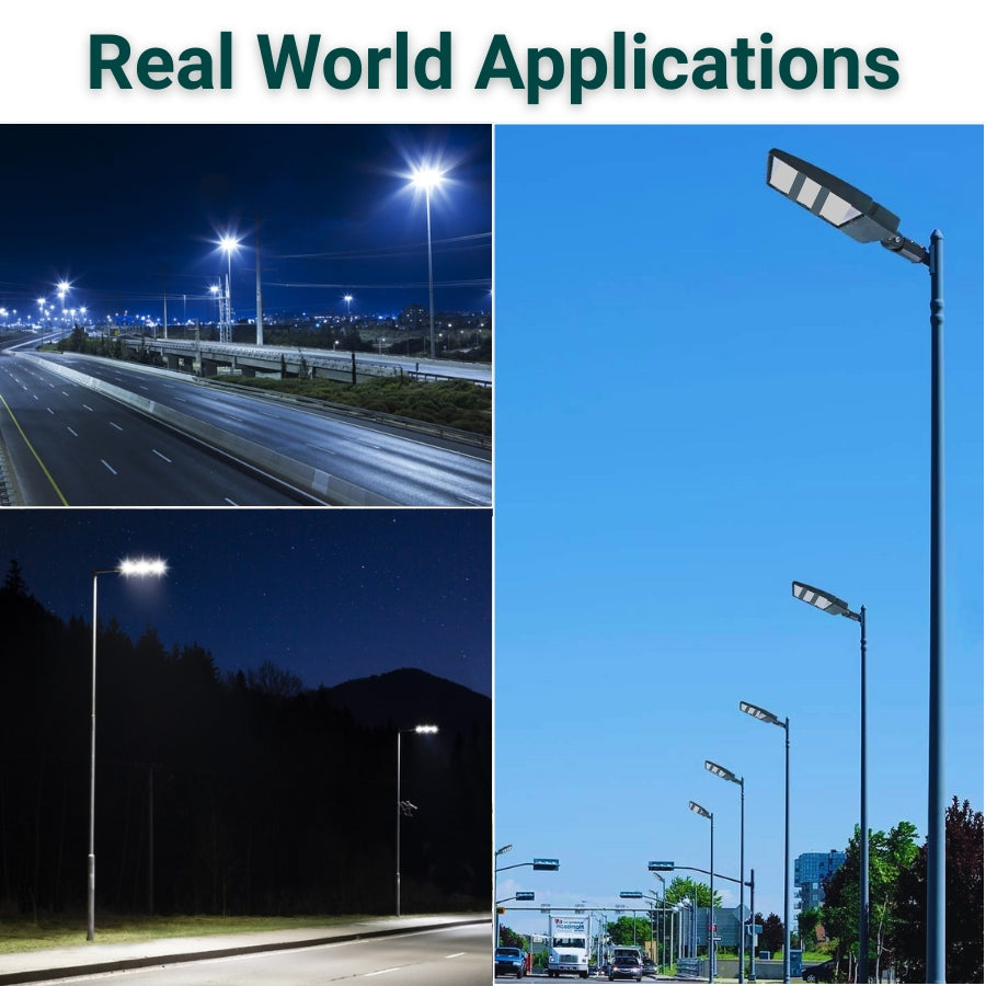 450W Outdoor LED Lights, 5000K 58500LM LED Parking Lot Light, Shoebox Light Fixture, IP65 Waterproof Area Flood Light, DLC UL Listed, 100–277V