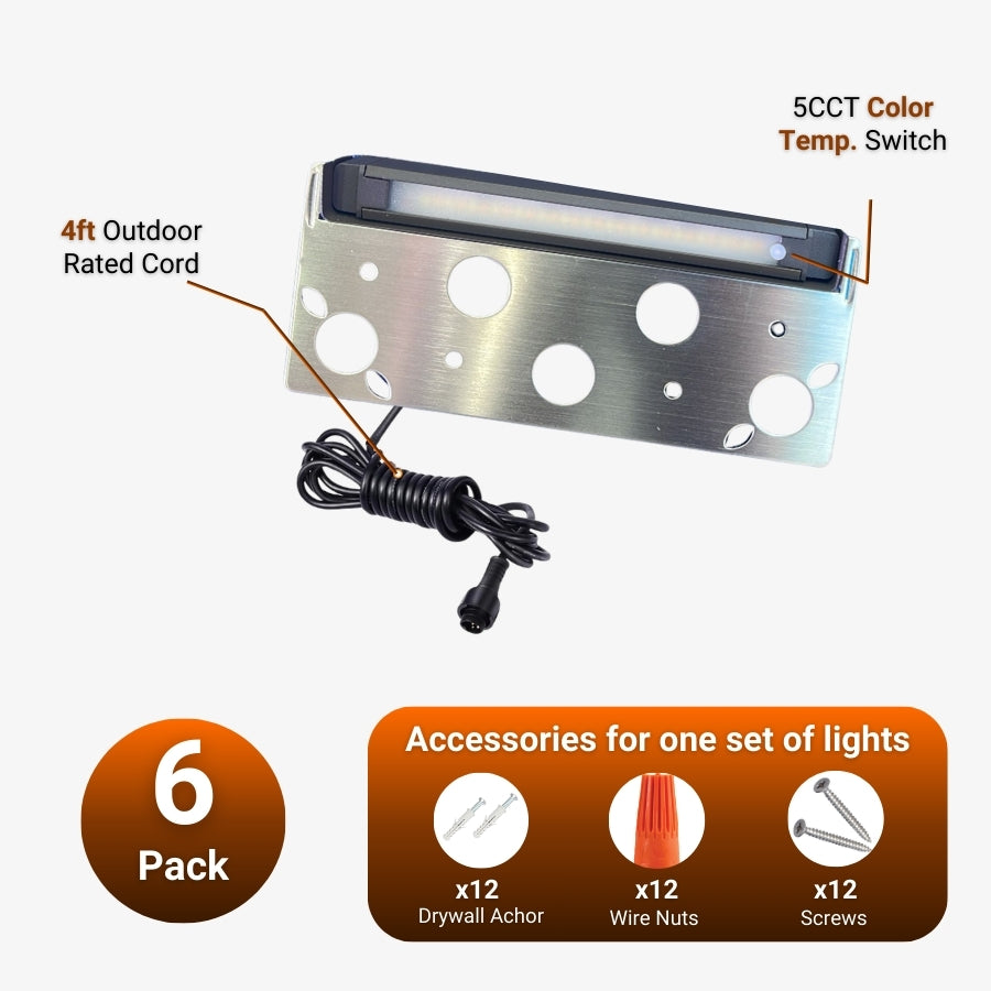 7" LED retaining wall light with lights accessories 