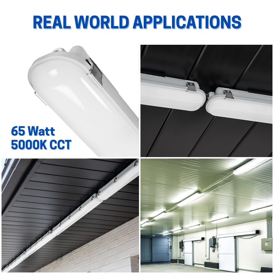 LED 4FT Vapor-Tight Fixture, 50W/40W/30W, CCT Selectable, 7,200 Lumens