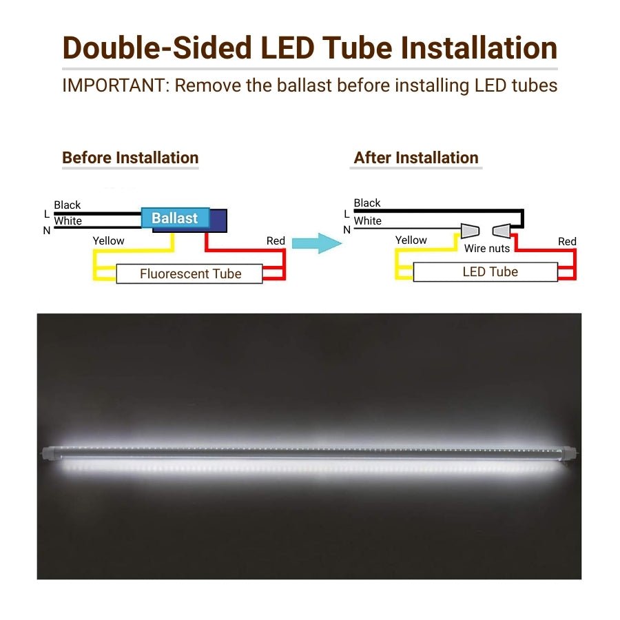 easy installation 8ft LED Tube Lights at switch to led 