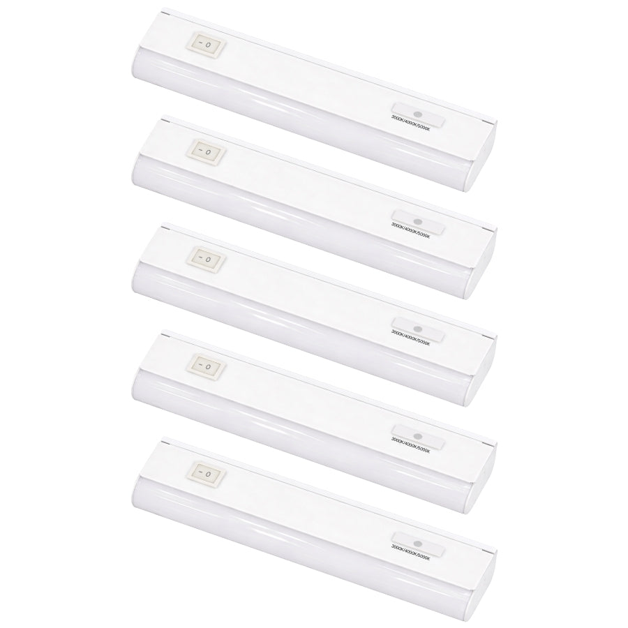 5 pack 9 inch LED under cabinet light bars hardwired 3CCT selectable slim kitchen cabinet lighting