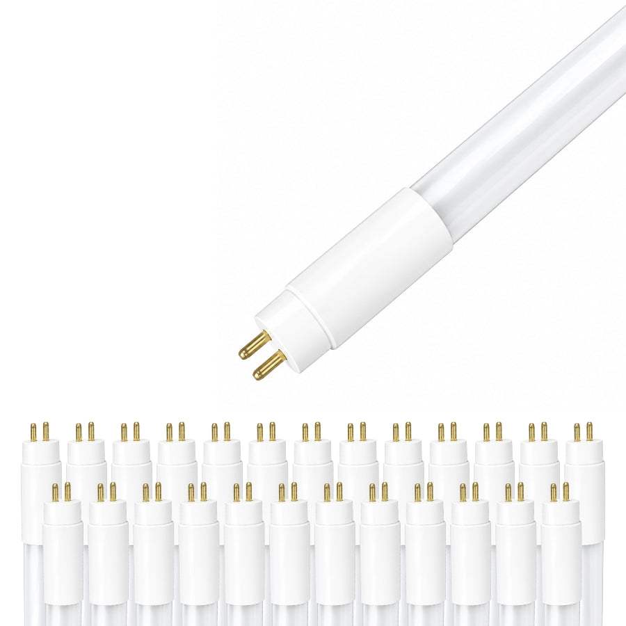 24W LED T5 Tube Light, 4FT, 3,200 Lumens, 4000K Natural White, Type A/B Ballast Compatible & Ballast Bypass, G5 Bi-Pin, 0-10V Dimmable, UL Certified, DLC 5.1, 25-Pack