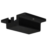 Front view of a black floating canopy power feed for single circuit H-style track lighting, designed to connect a ceiling junction box to the track while maintaining a clean, modern ceiling appearance.