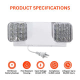 Corded Emergency Light with Battery Backup product specification at switchtoled.com