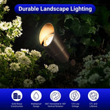 12V LED Outdoor Landscape Spotlights – Solid Brass Waterproof Uplights, Low Voltage Lighting Fixtures, 12 Pack Without MR16 Bulb