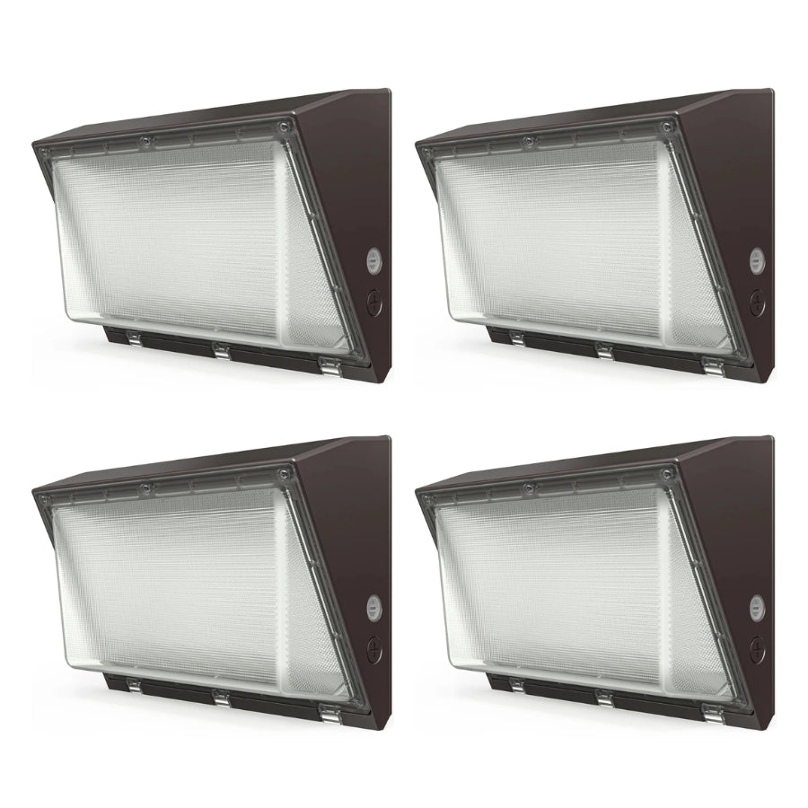 Four outdoor wall lights on a white background